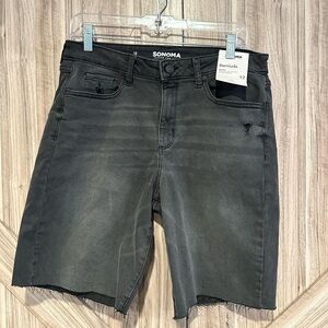 NWT Sonoma Black Wash Bermuda Shorts